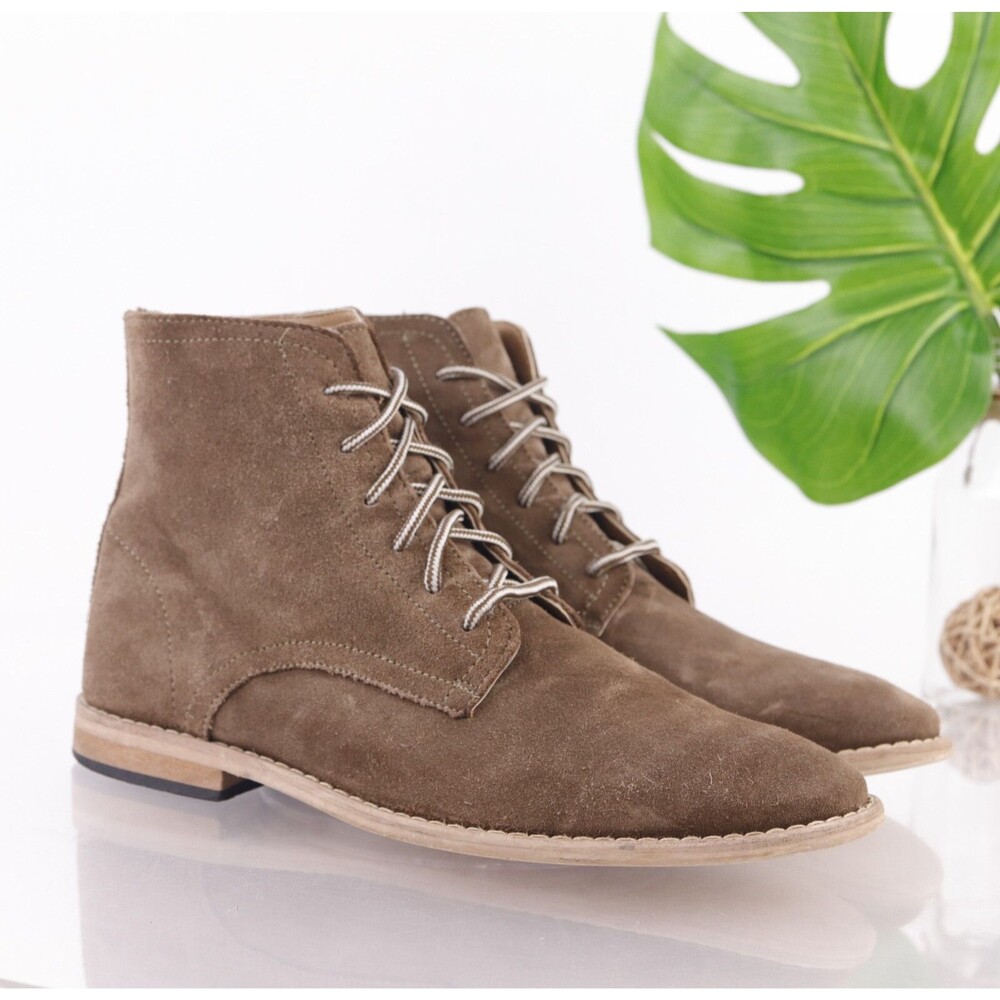 ASOS Mens Chukka Boots Size 7 Tan Taupe Suede Lace Up Plain Toe‎ Dressy Casual